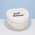 Just Married Heart Cake